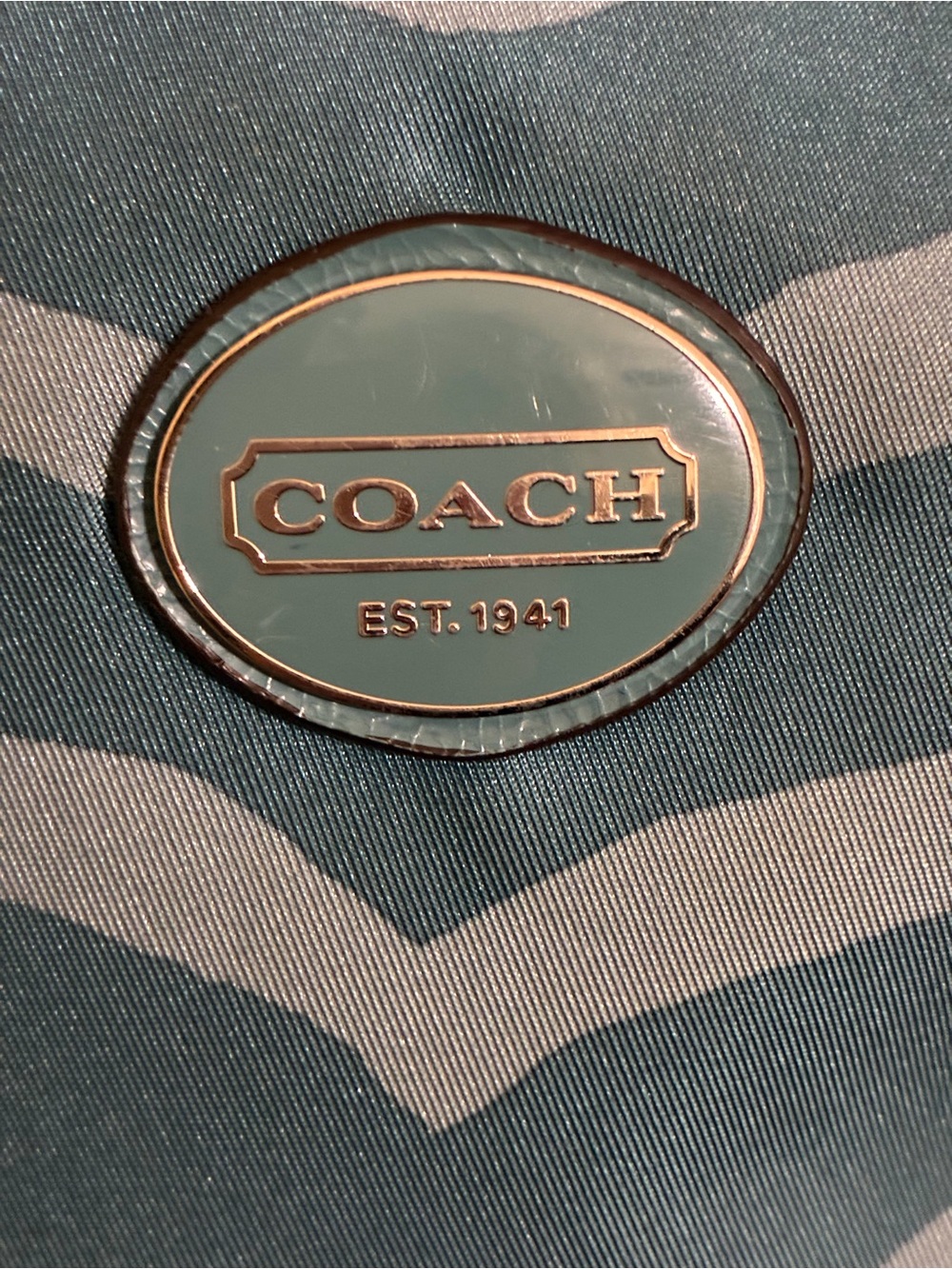 Coach Teal Zebra-Print nylon Crossbody Shoulder Bag - Picture 7 of 10